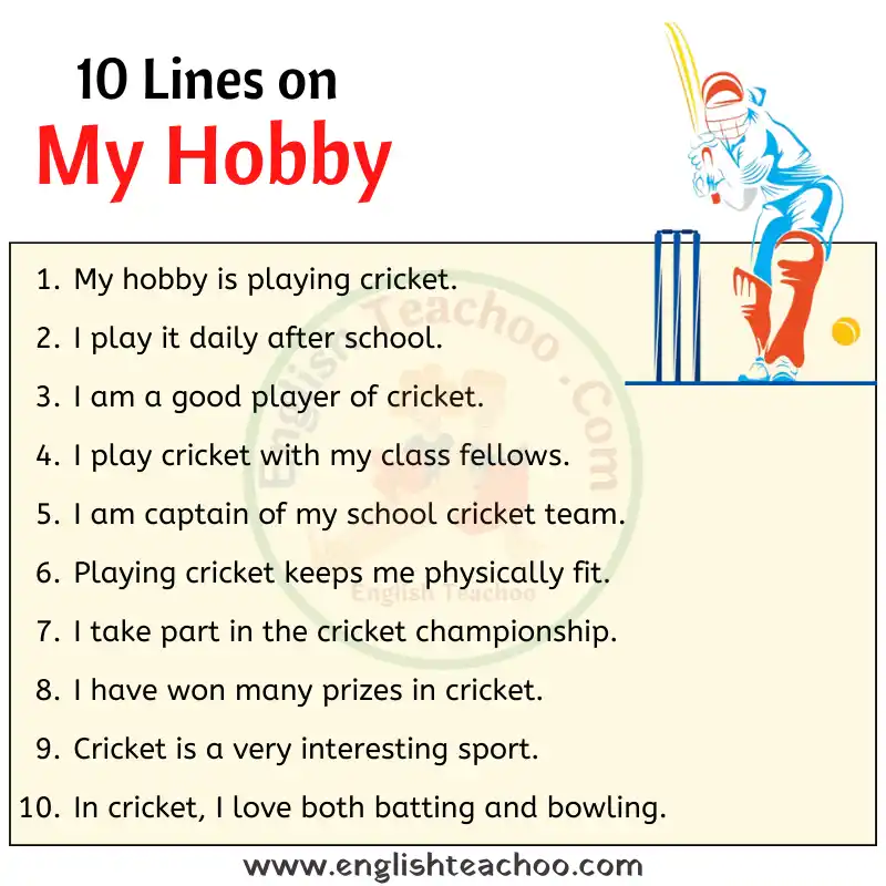 10 Lines on My Hobby 1 | Essay writing examples, Essay writing, Essay Cooking as a Hobby: 5 Recipes to Try This Weekend
